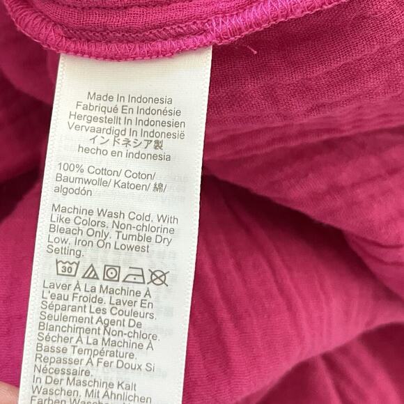 J Crew Tiered Mini Flutter Sleeve Gauze Dress Size 10 Mageneta Pink Resort Vacay - Picture 7 of 8